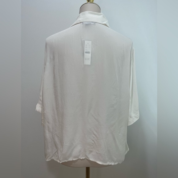 J.Crew bungalow popover top in crepe de chine ivory - Picture 7 of 8